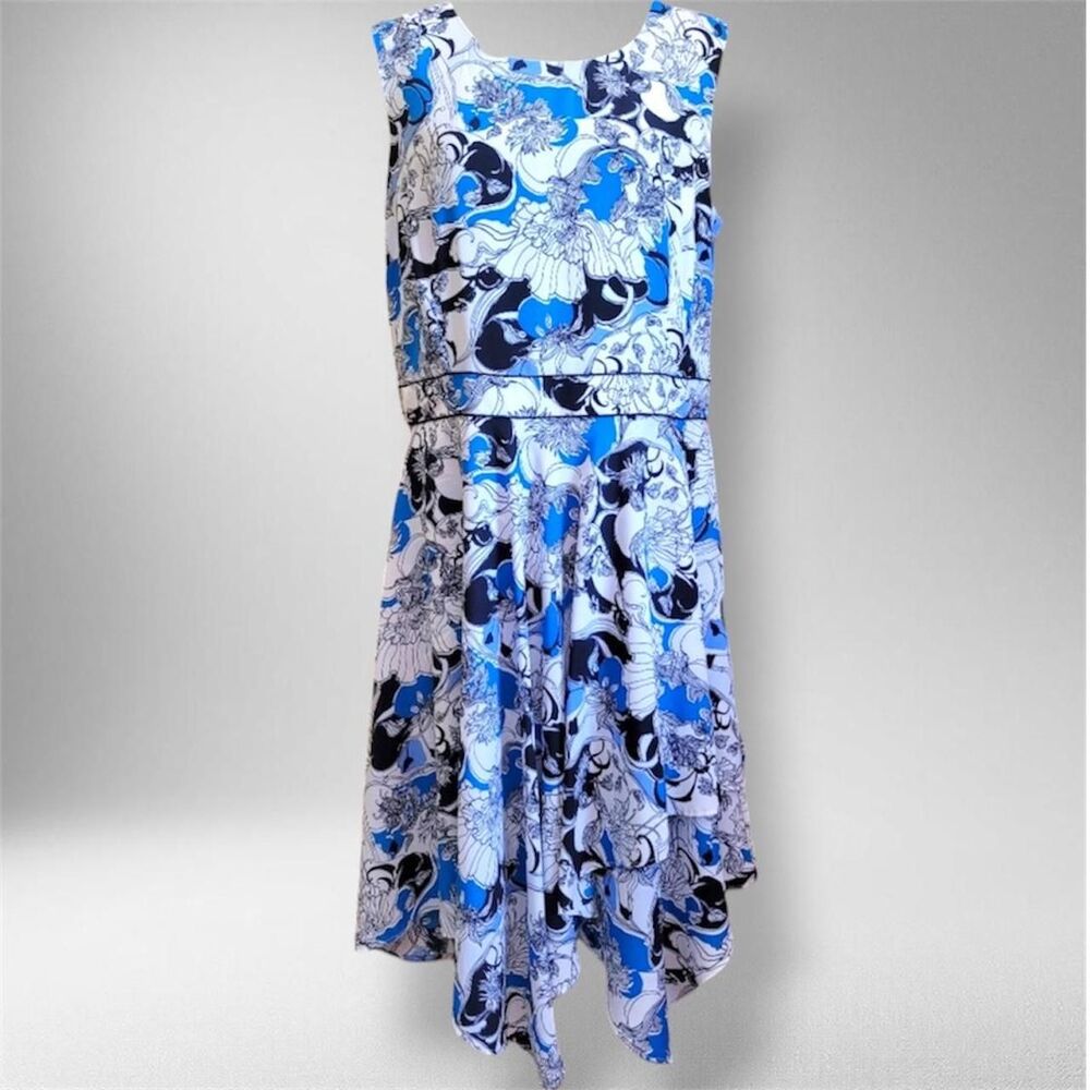 New York & Company Blue Floral Dress – Size 2